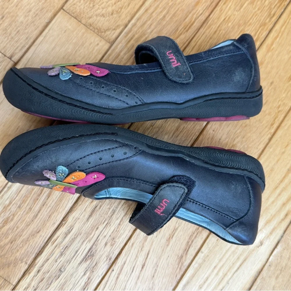 Umi Leather Kids Navy Dress Shoes with Multicolor Butterfly Girls 13 US/EUR 31